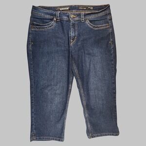 Jordache Capri Jeans - Womens Size 12 - Blue - Skinny Crop - Distressed